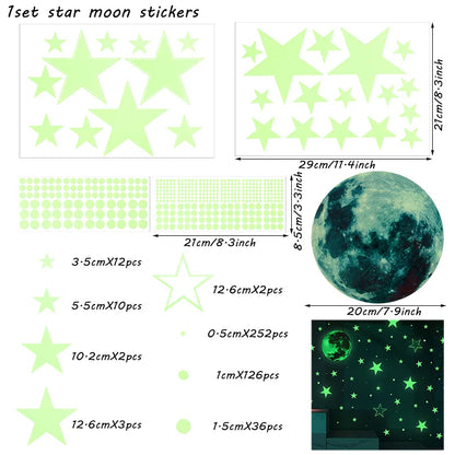 Moon Star Glow  Stickers